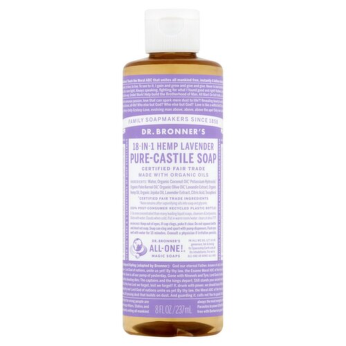 Dr. Bronner's 18-in-1 Hemp Lavender Pure-Castile Soap, 8 fl oz