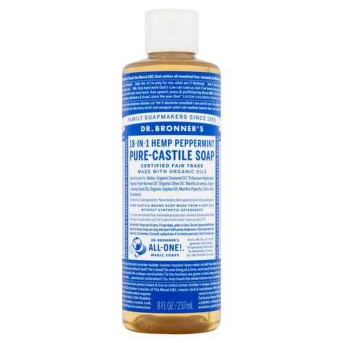 Dr. Bronner's 18-In-1 Hemp Peppermint Pure-Castile Soap, 8 fl oz