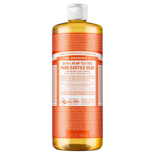 Dr. Bronner's 18-in-1 Hemp Tea Tree Pure-Castile Soap, 32 fl oz