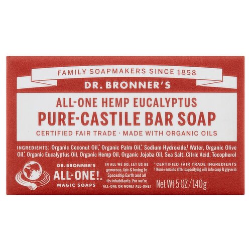 Dr. Bronner's All-One Hemp Eucalyptus Pure-Castile Bar Soap, 5 oz