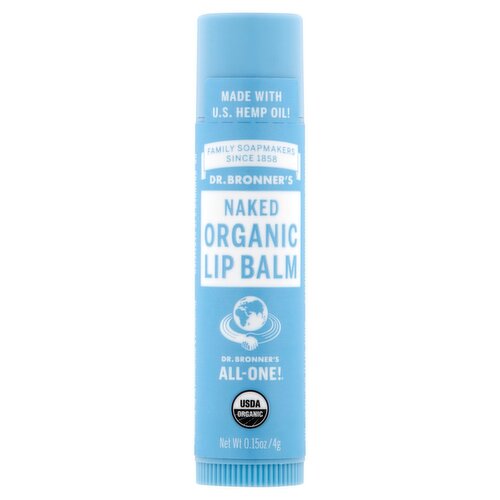 Dr. Bronner's Naked Organic Lip Balm, 0.15 oz