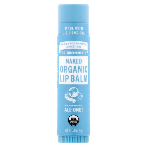 Dr. Bronner's Naked Organic Lip Balm, 0.15 oz