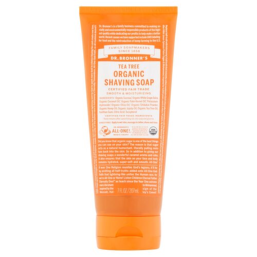 Dr. Bronner's Tea Tree Organic Shaving Soap, 7 fl oz