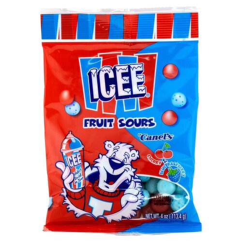 Canel's Icee Cherry & Blue Raspberry Flavors Fruit Sours, 4 oz