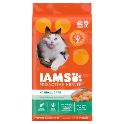 Iams Proactive Health Hairball Care Premium Cat Nutrition, Adult 1+ Years, 56 oz