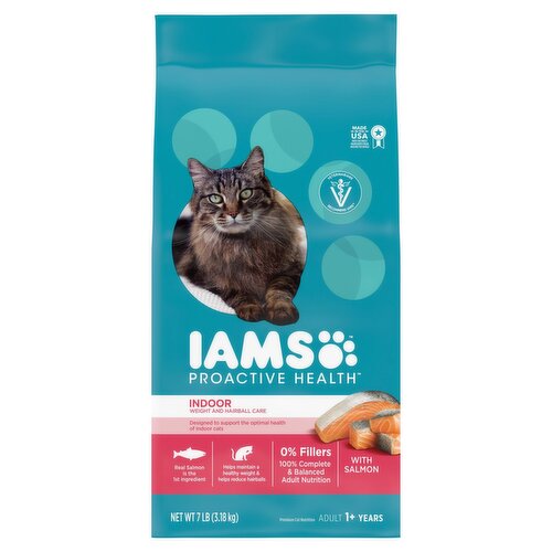Iams Proactive Health Indoor Weight and Hairball Care Premium Cat Nutrition, Adult 1+ Years, 7 lb