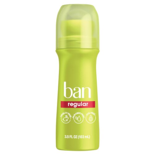 Ban Regular Invisible Roll-On Antiperspirant Deodorant, 3.5 fl oz