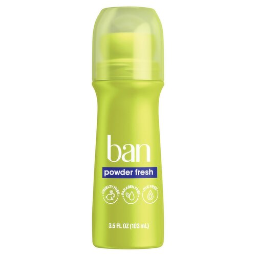 Ban Powder Fresh Invisible Roll-On Antiperspirant Deodorant, 3.5 fl oz