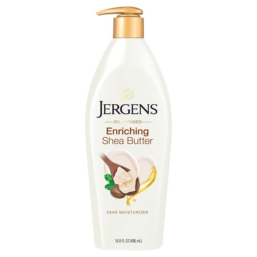 Jergens Oil-Infused Enriching Shea Butter 24-Hour Moisturizer, 16.8 fl oz