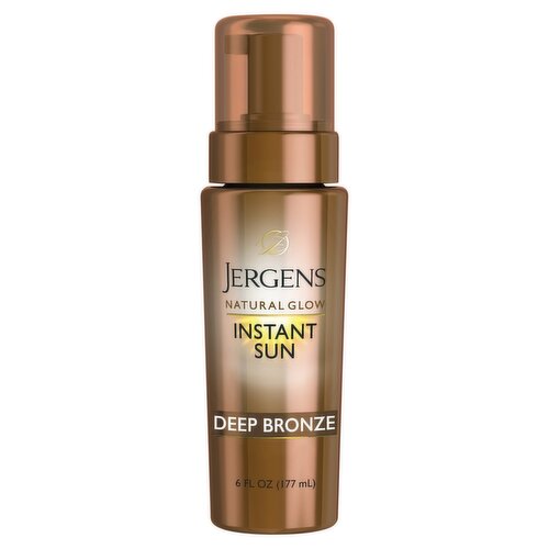 Jergens Instant Sun Natural Glow Deep Bronze Sunless Tanning Moisturizer + Bronzer, 6 fl oz