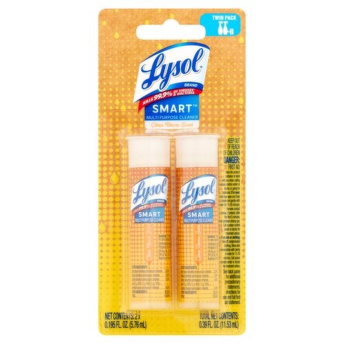 Lysol Smart Citrus Breeze Scent Multi Purpose Cleaner Twin Pack, 0.195 fl oz, 2 count