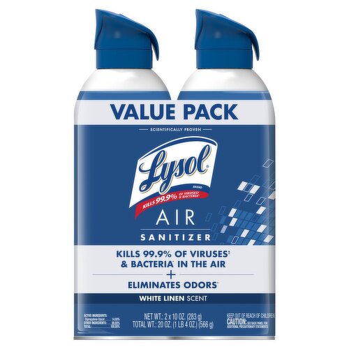 Lysol White Linen Scent Air Sanitizer Value Pack, 10 oz, 2 count