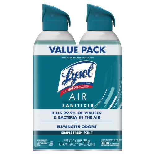 Lysol Simple Fresh Scent Air Sanitizer Value pack, 10 oz, 2 count