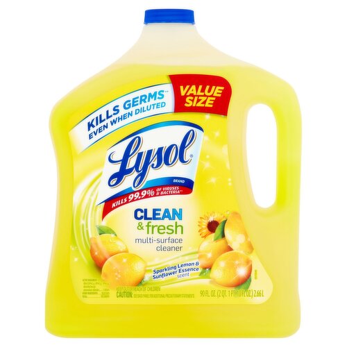 Lysol Sparkling Lemon & Sunflower Essence Scent Multi-Surface Cleaner Value Size, 90 fl oz