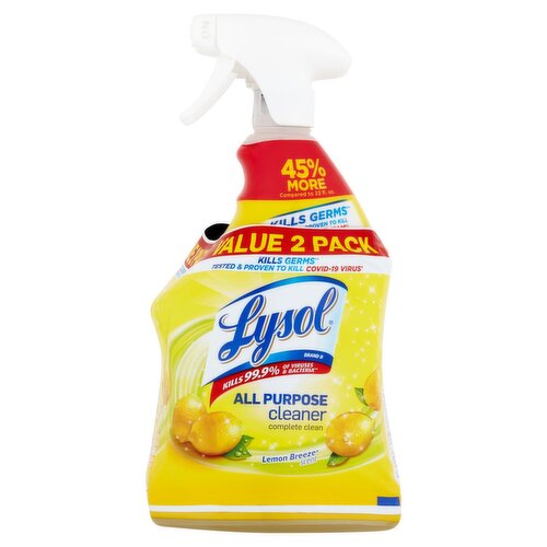 Lysol Lemon Breeze Scent All Purpose Cleaner Value Pack, 32 fl oz, 2 count