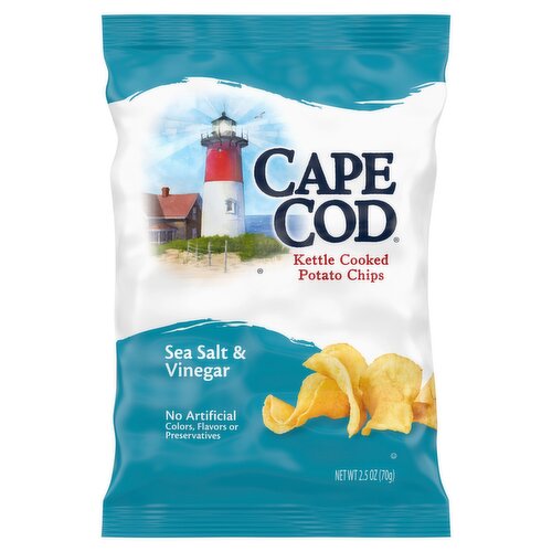 Cape Cod Sea Salt & Vinegar Kettle Cooked Potato Chips, 2.5 oz