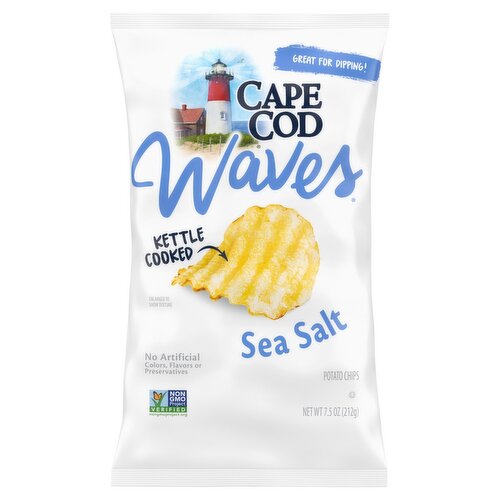 Cape Cod Waves Sea Salt Kettle Cooked Potato Chips, 7.5 oz