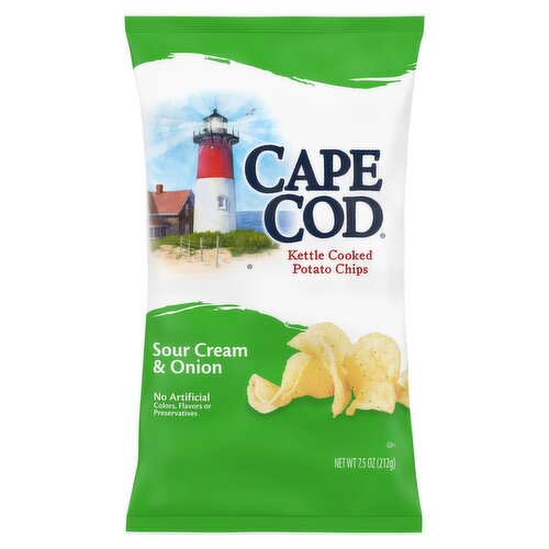 Cape Cod Sour Cream and Onion Kettle Cooked Potato Chips, 7.5 oz