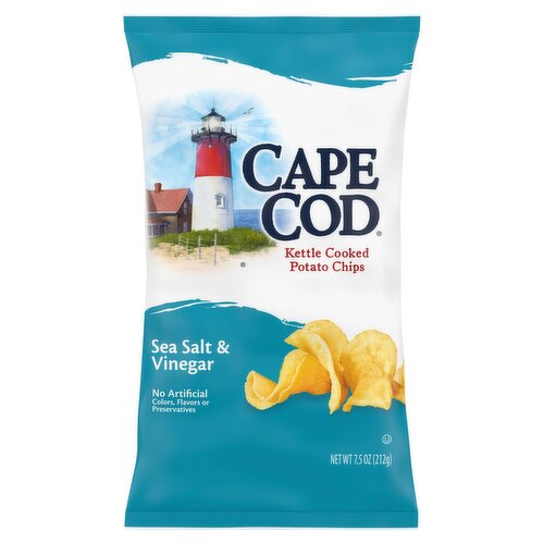Cape Cod Sea Salt & Vinegar Kettle Cooked Potato Chips, 7.5 oz