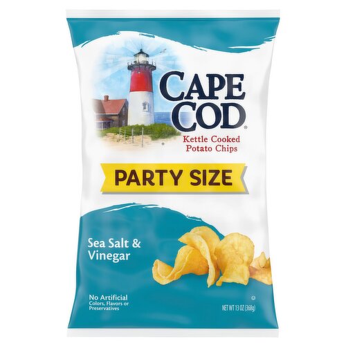 Cape Cod Sea Salt & Vinegar Kettle Cooked Potato Chips Party Size, 13 oz