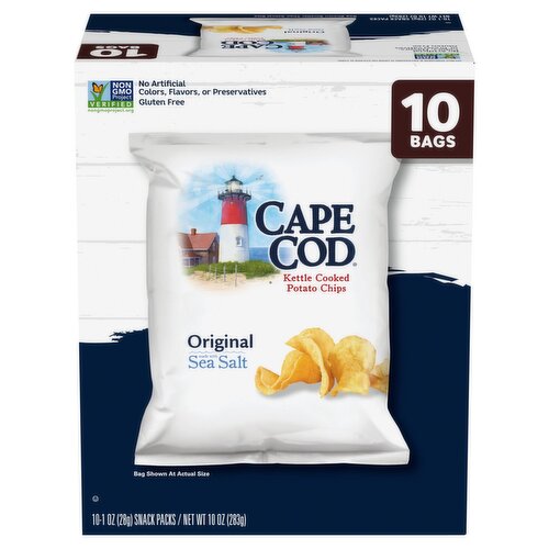 Cape Cod Original Kettle Cooked Potato Chips, 1 oz, 10 count