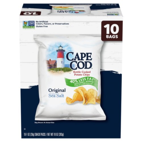 Cape Cod Original Kettle Cooked Potato Chips, 1 oz, 10 count