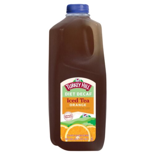 Turkey Hill Diet Decaf Orange Iced Tea, half gal