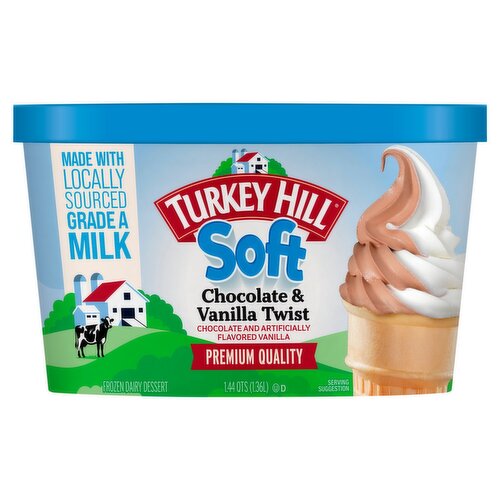 Turkey Hill Soft Chocolate & Vanilla Twist Frozen Dairy Dessert, 1.44 qts