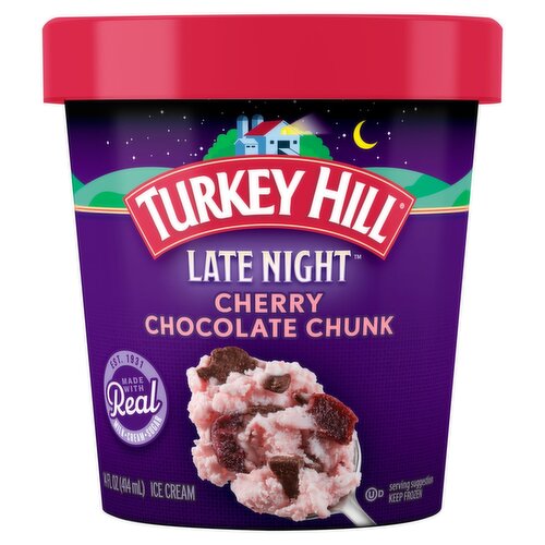 Turkey Hill Late Night Cherry Chocolate Chunk Ice Cream, 14 fl oz