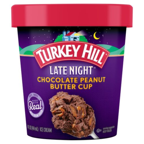 Turkey Hill Late Night Chocolate Peanut Butter Cup Ice Cream, 14 fl oz