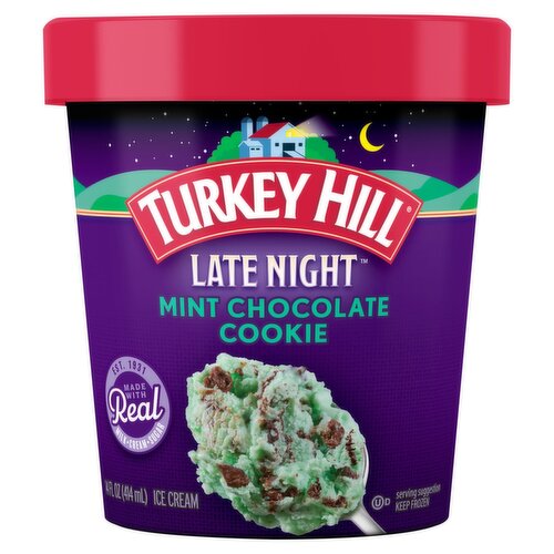 Turkey Hill Late Night Mint Chocolate Cookie Ice Cream, 14 fl oz