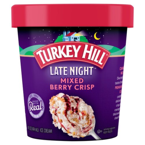 Turkey Hill Late Night Mixed Berry Crisp Ice Cream, 14 fl oz