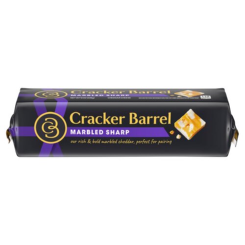 Cracker Barrel Marbled Sharp Cheddar Cheese, 8 oz