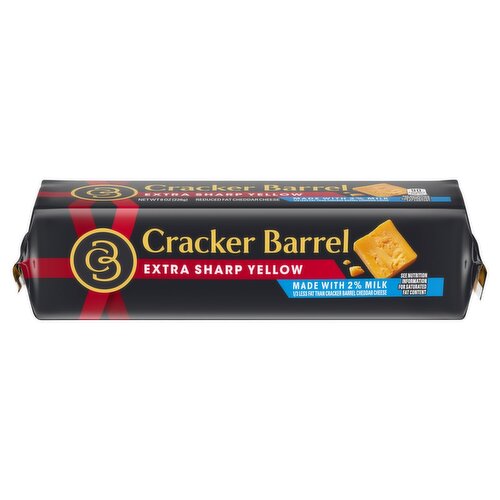 Cracker Barrel Extra Sharp Yellow Reduced Fat Cheddar Cheese, 8 oz