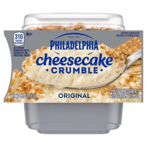 Philadelphia Original Cheesecake Desserts with Graham Crumble, 2 count, 6.6 oz