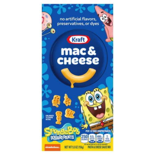 Nickelodeon Kraft Mac & Cheese SpongeBob SquarePants Pasta & Cheese Sauce Mix, 5.5 oz