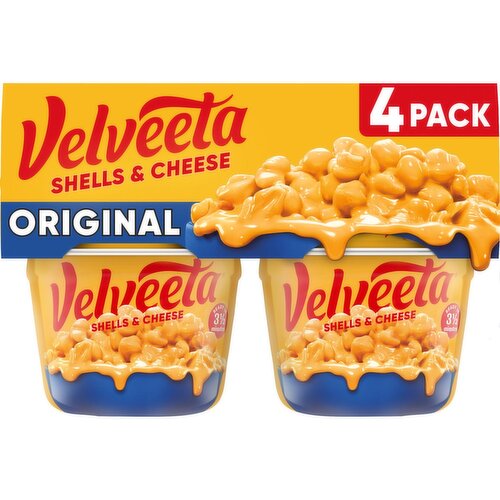 Velveeta Original Microwaveable Shell Pasta & Cheese Sauce, 2.39 oz, 4 count