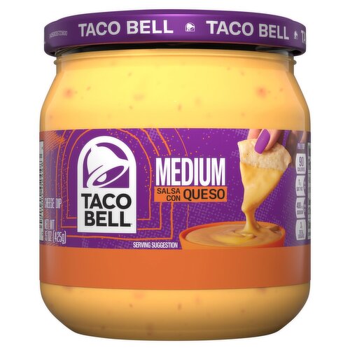 Taco Bell Medium Salsa Con Queso Cheese Dip, 15 oz