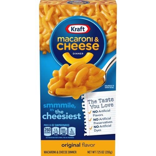 Kraft Original Mac & Cheese Macaroni and Cheese Dinner, 7.25 oz Box