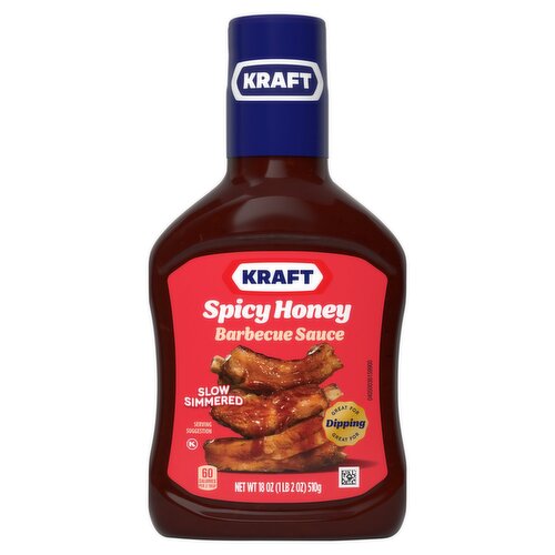 Kraft Slow Simmered Spicy Honey Barbecue Sauce, 18 oz