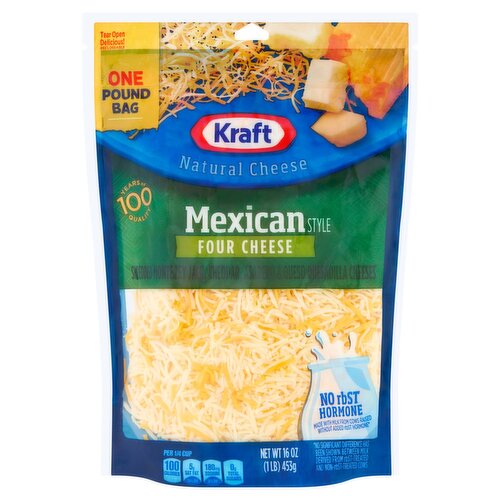 Kraft Mexican Style Natural Four Cheese, 16 oz