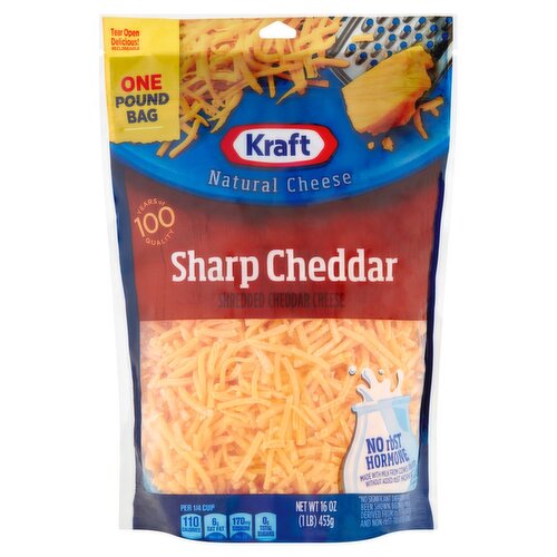 Kraft Natural Sharp Shredded Cheddar Cheese, 16 oz