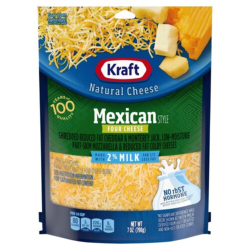 Kraft Mexican Style Natural Four Cheese, 7 oz