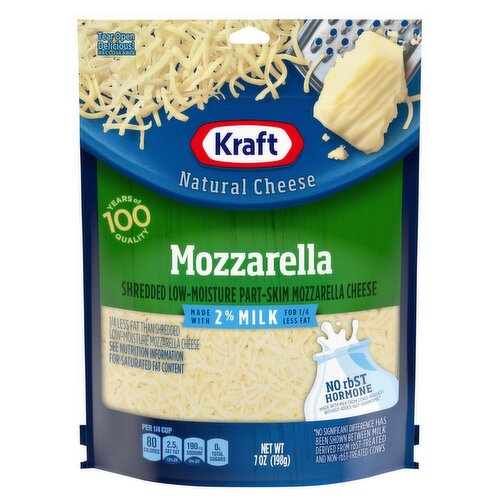 Kraft Shredded Mozzarella Natural Cheese, 7 oz