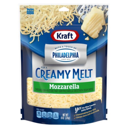 Kraft Shredded Mozzarella Cheese for a Creamy Melt, 8 oz