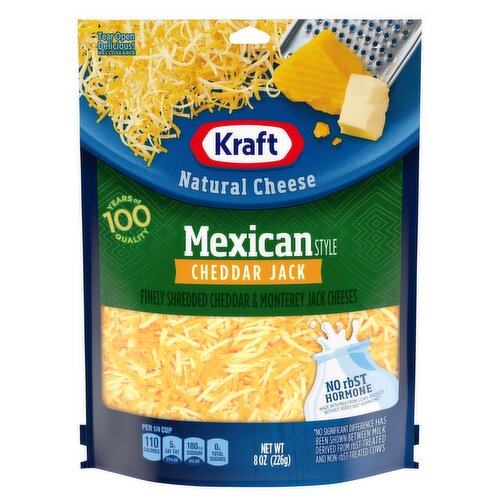 Kraft Mexican Style Cheddar Jack Natural Cheese, 8 oz