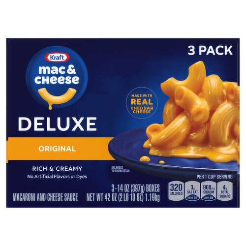 Kraft Deluxe Original Macaroni and Cheese Sauce, 14 oz, 3 count