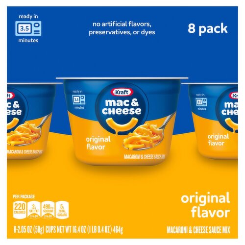 Kraft Original Flavor Macaroni & Cheese Sauce Mix, 2.05 oz, 8 count