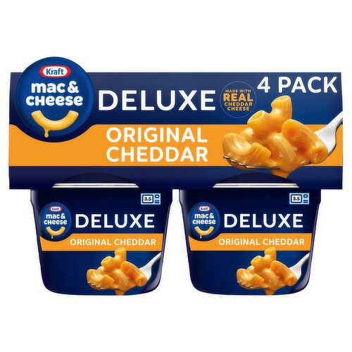 Kraft Mac & Cheese Deluxe Original Cheddar Macaroni & Cheese Sauce, 2.39 oz, 4 count