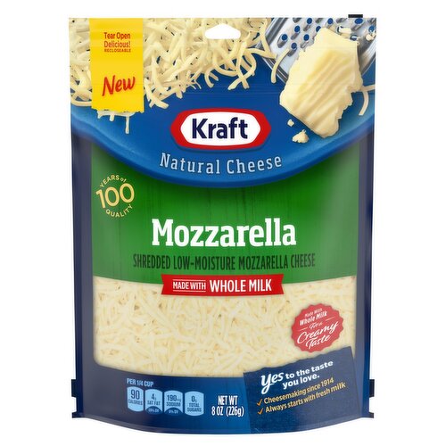 Kraft Shredded Low-Moisture Mozzarella Natural Cheese, 8 oz